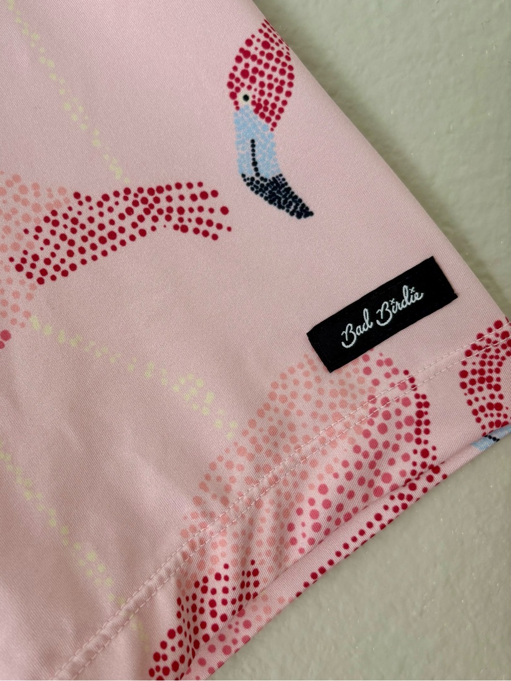 Bad Birdie Pinky Promise Flamingo Print Golf Polo Biltmore AZ Pink Men's L - Picture 4 of 7